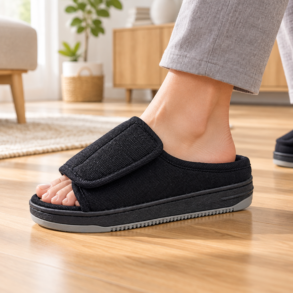 Orthopedic Slippers Women Extra Wide Adjustable Open Toe Non Slip