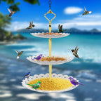 Quinn | Bird Feeder & Bird Bath Combo | 3-Tier Hanging, Weather-Resistant