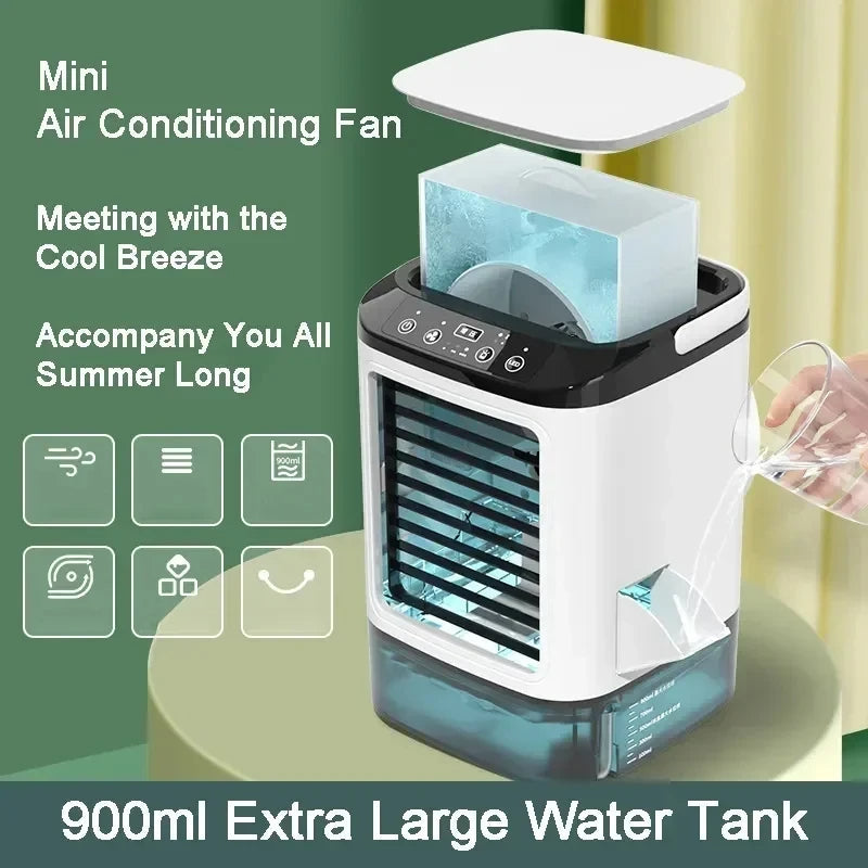Neela | Portable Air Conditioner | 3-Speed, Ultrasonic Mist, 900ml Tank | Compact