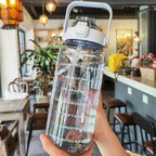 Valentina | Water Bottle 2L | Sport & Fitness, Straw, Time Marker | BPA-Free