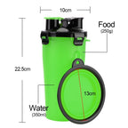 Reva | Pet Water Bottle and Feeder | 2-in-1 Collapsible | 350ml, Food-Grade Silicone