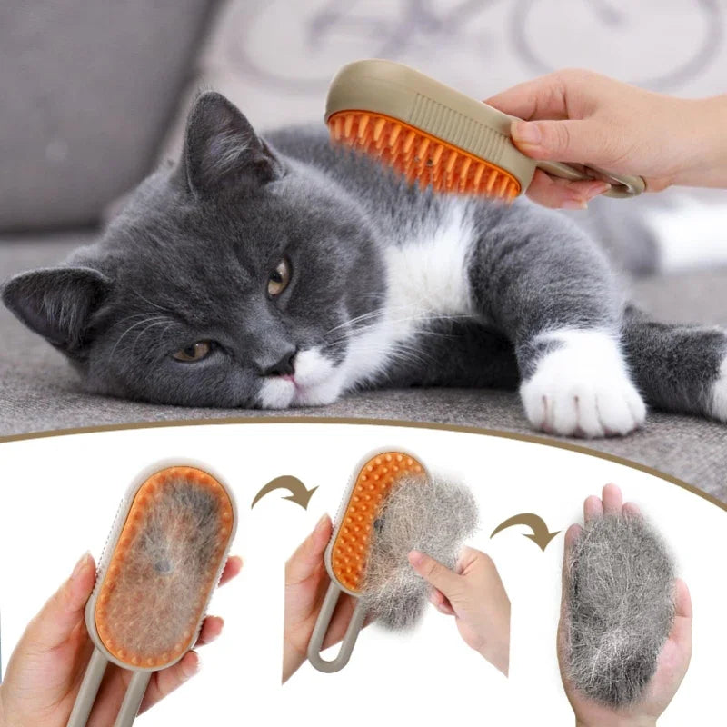 Valentina | Pet Steam Grooming Brush | 3-in-1, Deshedding, Massage Spray