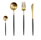 Marlow | Cutlery Set 24-Piece | Gold & Silver Stainless Steel | Luxury Dining