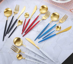 Marlow | Cutlery Set 24-Piece | Gold & Silver Stainless Steel | Luxury Dining