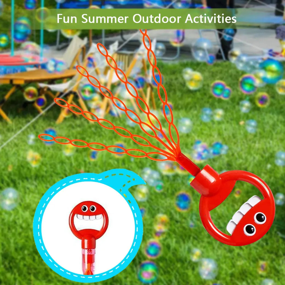 Halle | Bubble Wand | 32-Hole Smiling Face Design | Kids Outdoor Toy