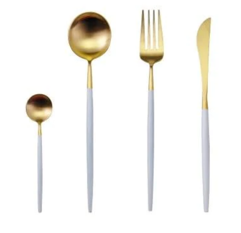 Marlow | Cutlery Set 24-Piece | Gold & Silver Stainless Steel | Luxury Dining