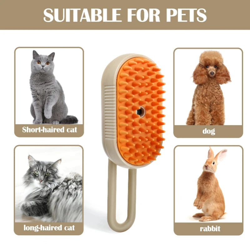 Valentina | Pet Steam Grooming Brush | 3-in-1, Deshedding, Massage Spray