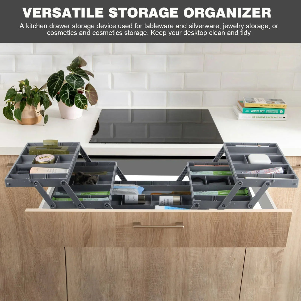 Aria | Drawer Organizer | 3-Tier, Foldable, Multi-Compartment