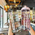 Valentina | Water Bottle 2L | Sport & Fitness, Straw, Time Marker | BPA-Free