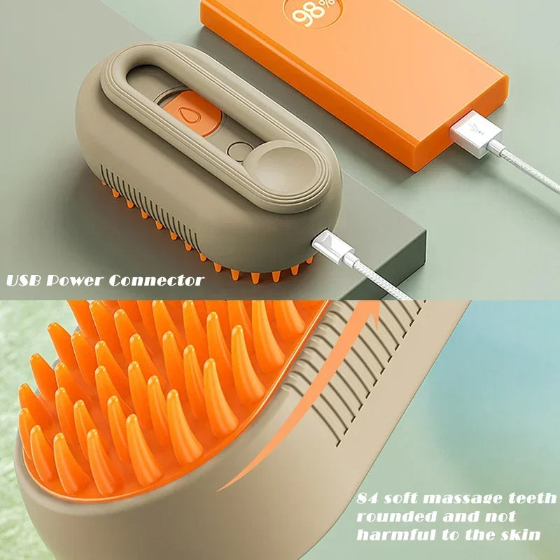 Valentina | Pet Steam Grooming Brush | 3-in-1, Deshedding, Massage Spray