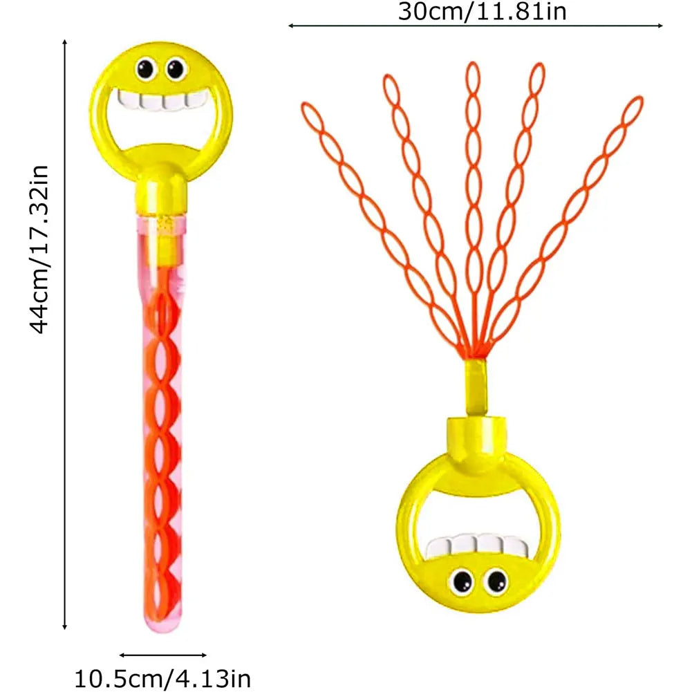 Halle | Bubble Wand | 32-Hole Smiling Face Design | Kids Outdoor Toy