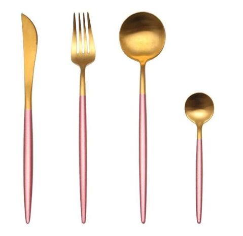 Marlow | Cutlery Set 24-Piece | Gold & Silver Stainless Steel | Luxury Dining