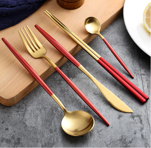 Marlow | Cutlery Set 24-Piece | Gold & Silver Stainless Steel | Luxury Dining
