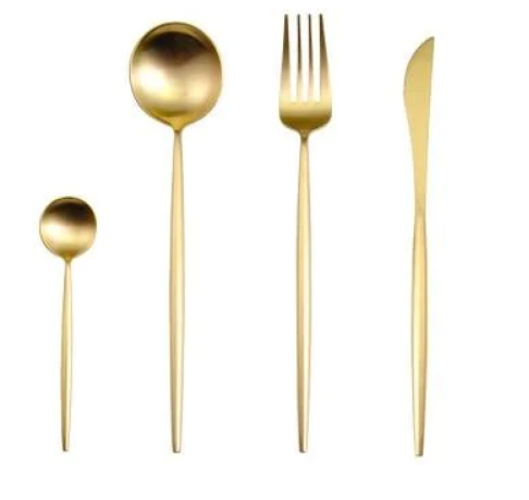 Marlow | Cutlery Set 24-Piece | Gold & Silver Stainless Steel | Luxury Dining