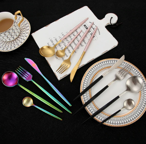 Marlow | Cutlery Set 24-Piece | Gold & Silver Stainless Steel | Luxury Dining