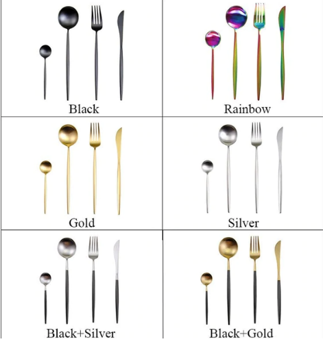 Marlow | Cutlery Set 24-Piece | Gold & Silver Stainless Steel | Luxury Dining