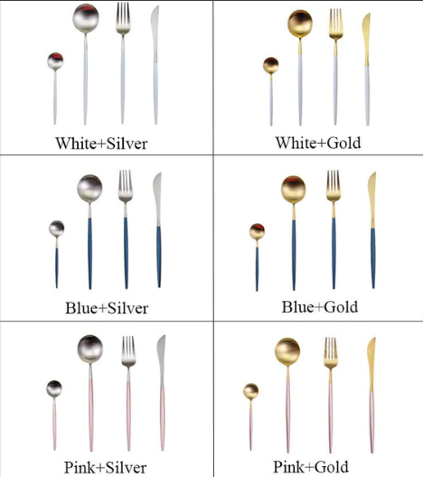 Marlow | Cutlery Set 24-Piece | Gold & Silver Stainless Steel | Luxury Dining