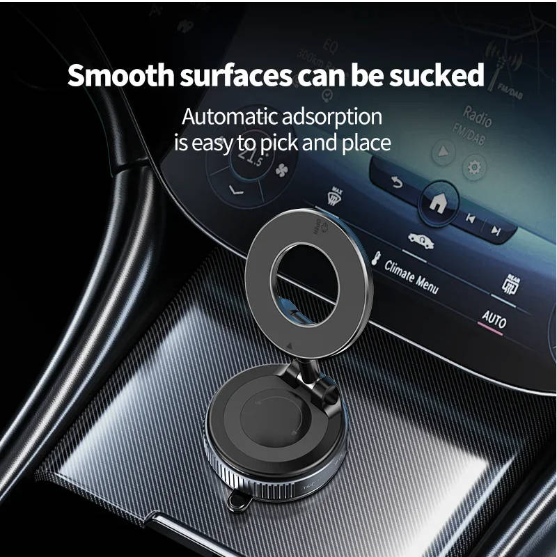 Perla | Magnetic Phone Holder | 360° Adjustable, Car Mount | Suction Base