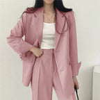Ondine | Women's Blazer & Straight-Leg Trouser Set | Solid Color