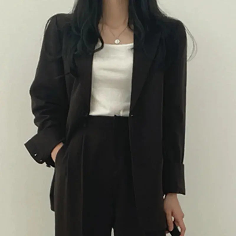 Ondine | Women's Blazer & Straight-Leg Trouser Set | Solid Color