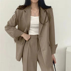 Ondine | Women's Blazer & Straight-Leg Trouser Set | Solid Color