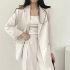 Ondine | Women's Blazer & Straight-Leg Trouser Set | Solid Color
