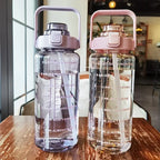 Valentina | Water Bottle 2L | Sport & Fitness, Straw, Time Marker | BPA-Free