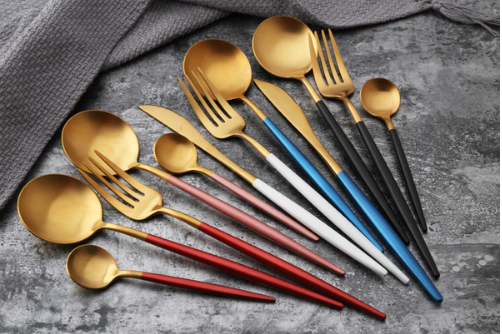 Marlow | Cutlery Set 24-Piece | Gold & Silver Stainless Steel | Luxury Dining