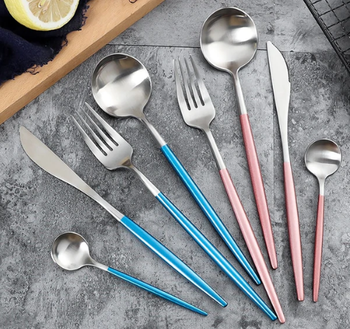 Marlow | Cutlery Set 24-Piece | Gold & Silver Stainless Steel | Luxury Dining