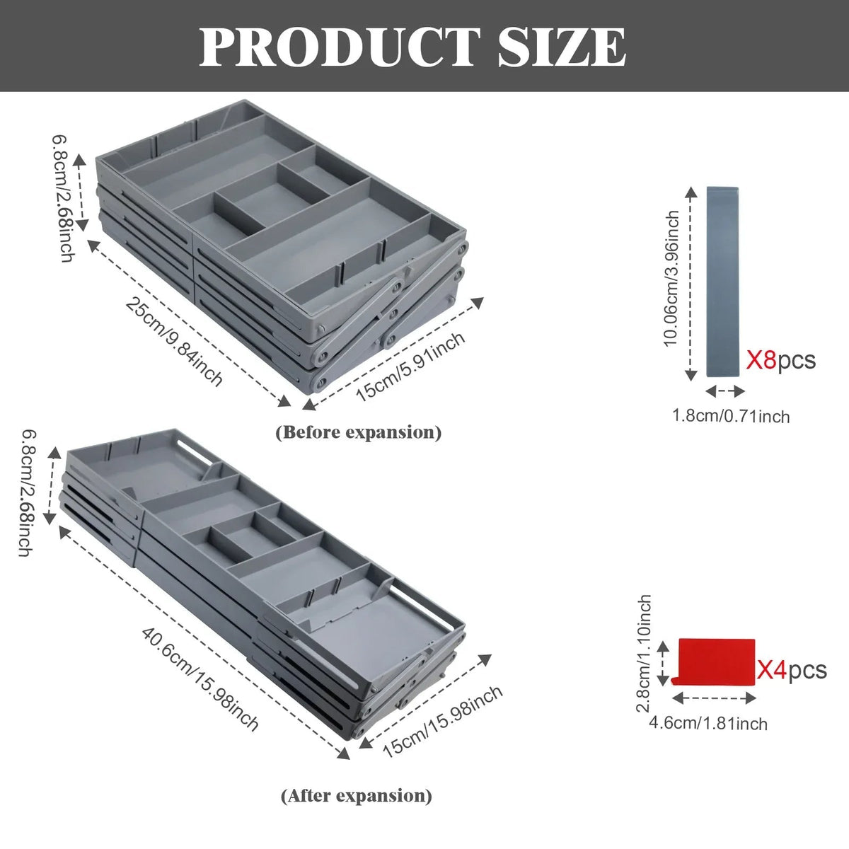 Aria | Drawer Organizer | 3-Tier, Foldable, Multi-Compartment