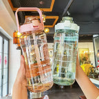 Valentina | Water Bottle 2L | Sport & Fitness, Straw, Time Marker | BPA-Free