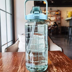 Valentina | Water Bottle 2L | Sport & Fitness, Straw, Time Marker | BPA-Free