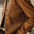 Women Leather Jacket Distinctive Collar