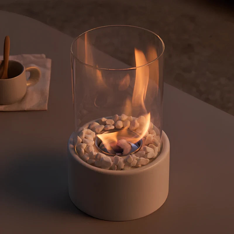 Fleur | Oil Lamp | Decorative Ethanol Flame Lamp | Metal & Glass, Indoor & Outdoor