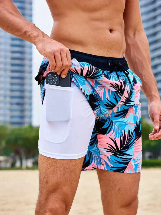 Mens Swim Shorts Compression Lined Quick Dry Lightweight Athletic Fit