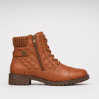 Zinnia | Women's Ankle Boots | Leather, Side Zipper, Block Heel