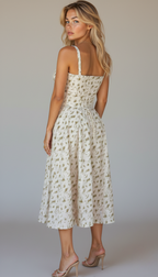 Vera | Women's Floral Midi Dress | Corset, Side Slit