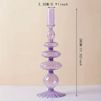 Indra | Glass Candlestick Set | Minimalist Table Decor | Lacquered, Romantic