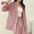 Ondine | Women's Blazer & Straight-Leg Trouser Set | Solid Color