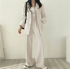 Ondine | Women's Blazer & Straight-Leg Trouser Set | Solid Color