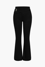 Women 2 Piece Knit Hoodie Flared Pants Set