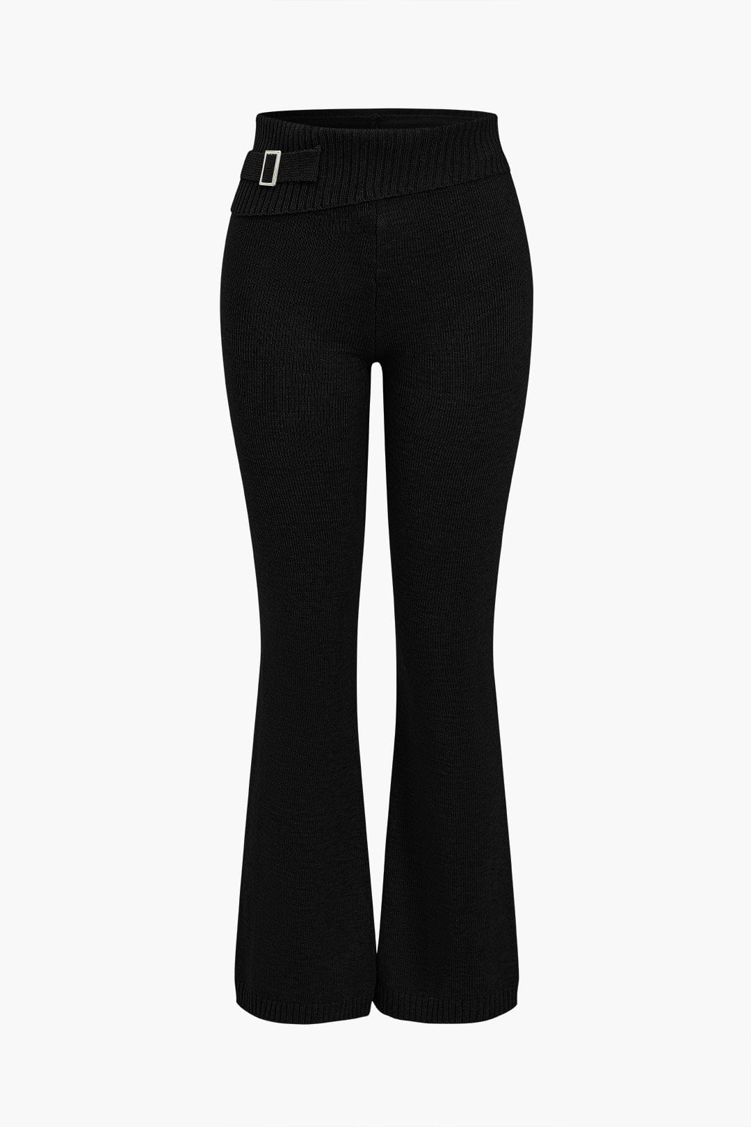 Women 2 Piece Knit Hoodie Flared Pants Set