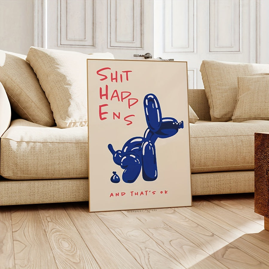 Soraya | Canvas Wall Poster | Balloon Dog Typography Print | Frameless, Modern