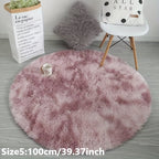 Delphine | Round Plush Rug | Tie-Dye, Soft & Non-Slip | Living Room, Bedroom