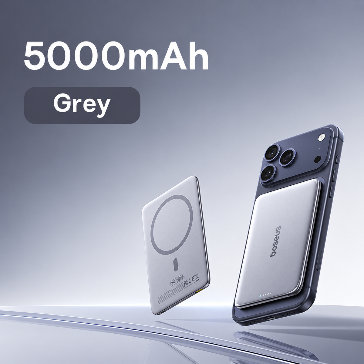 Power Bank Magnetic 5000mAh Wireless Slim iPhone Samsung Compatible