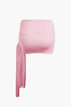 Jade | Two-Piece Set | One-Shoulder Top & Draped Mini Skirt | Women's