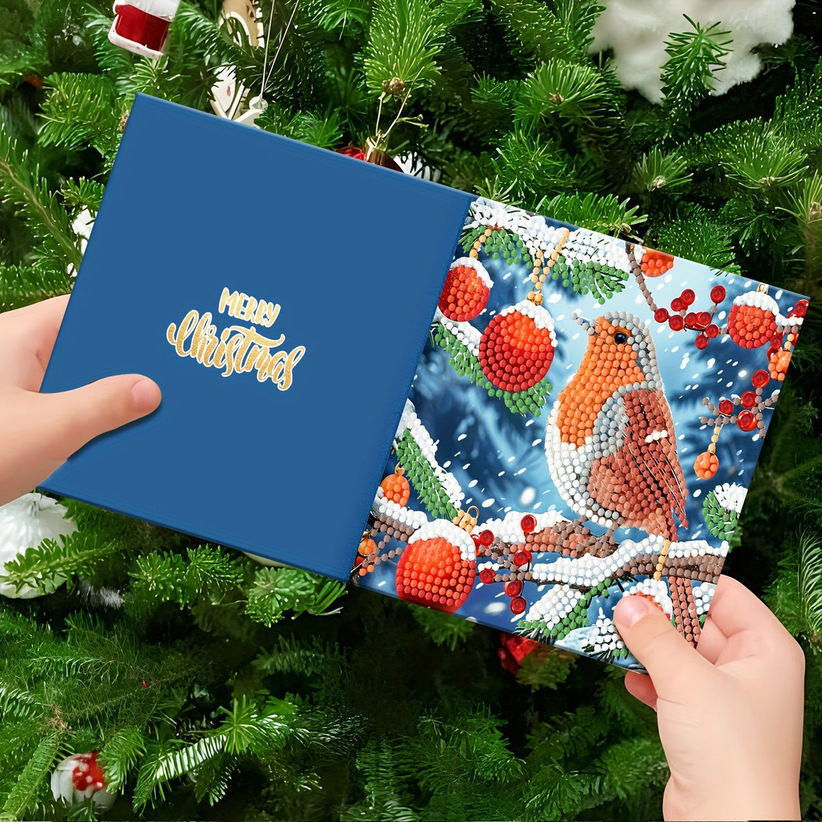 Briar | Diamond Painting Christmas Cards | DIY Kit, Santa & Animal | 12pcs