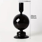 Indra | Glass Candlestick Set | Minimalist Table Decor | Lacquered, Romantic