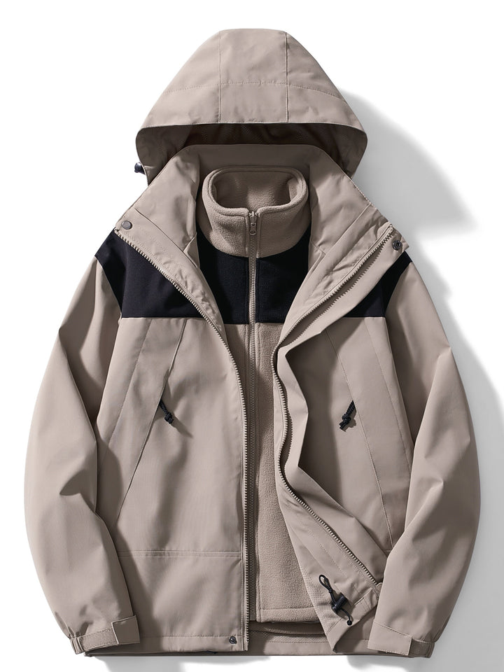 Women 3 in 1 Waterproof Windproof Jacket Removable Hood