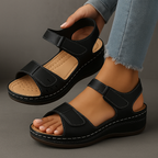 Linnea | Wedge Sandals | Orthopedic, Adjustable Strap, Contoured Footbed